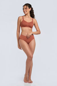 Amante Non Padded Non Wired Cotton Super Support Bra - Burnet Brick — thumbnail 5